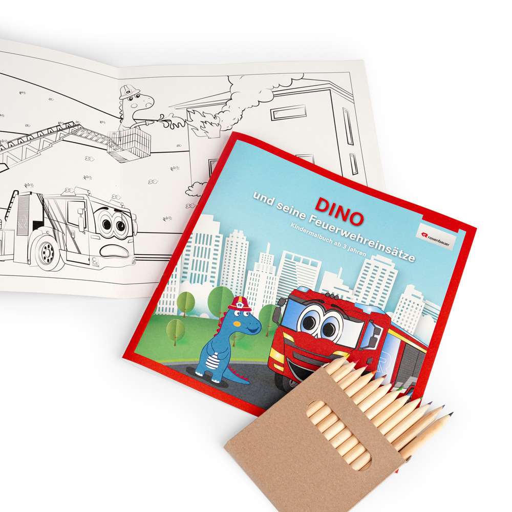 Coloring book set with colored pencils for kids