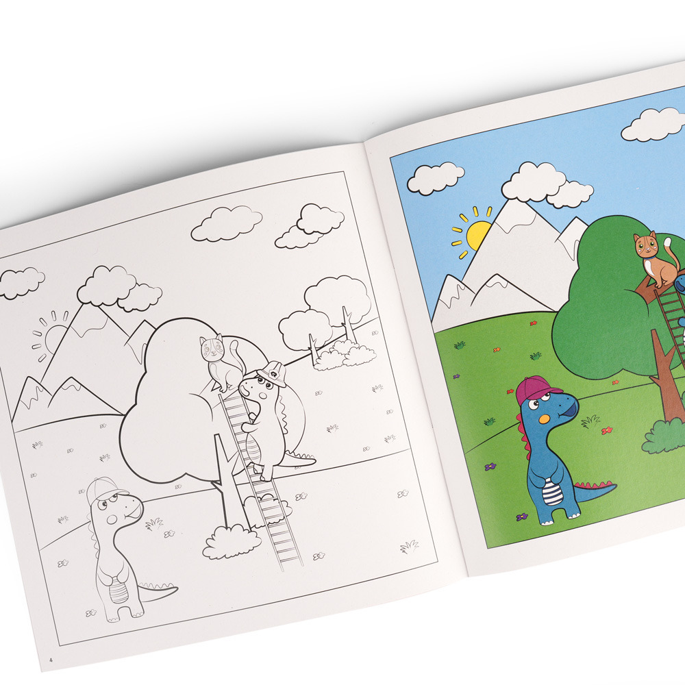 Coloring book set with colored pencils for kids